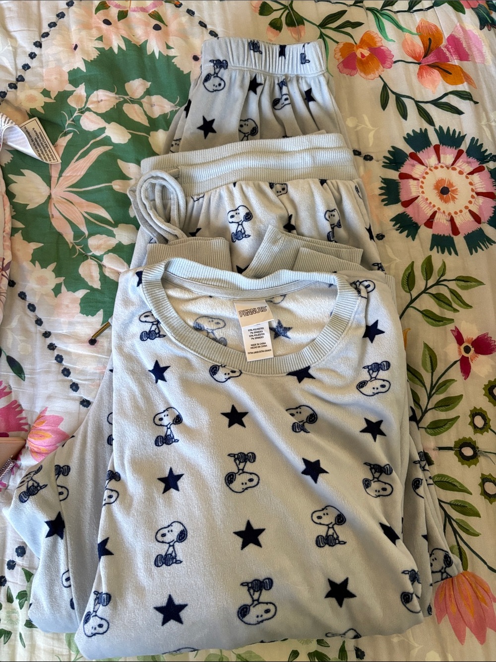 Peanuts Light Blue Snoopy Star Pajama Set